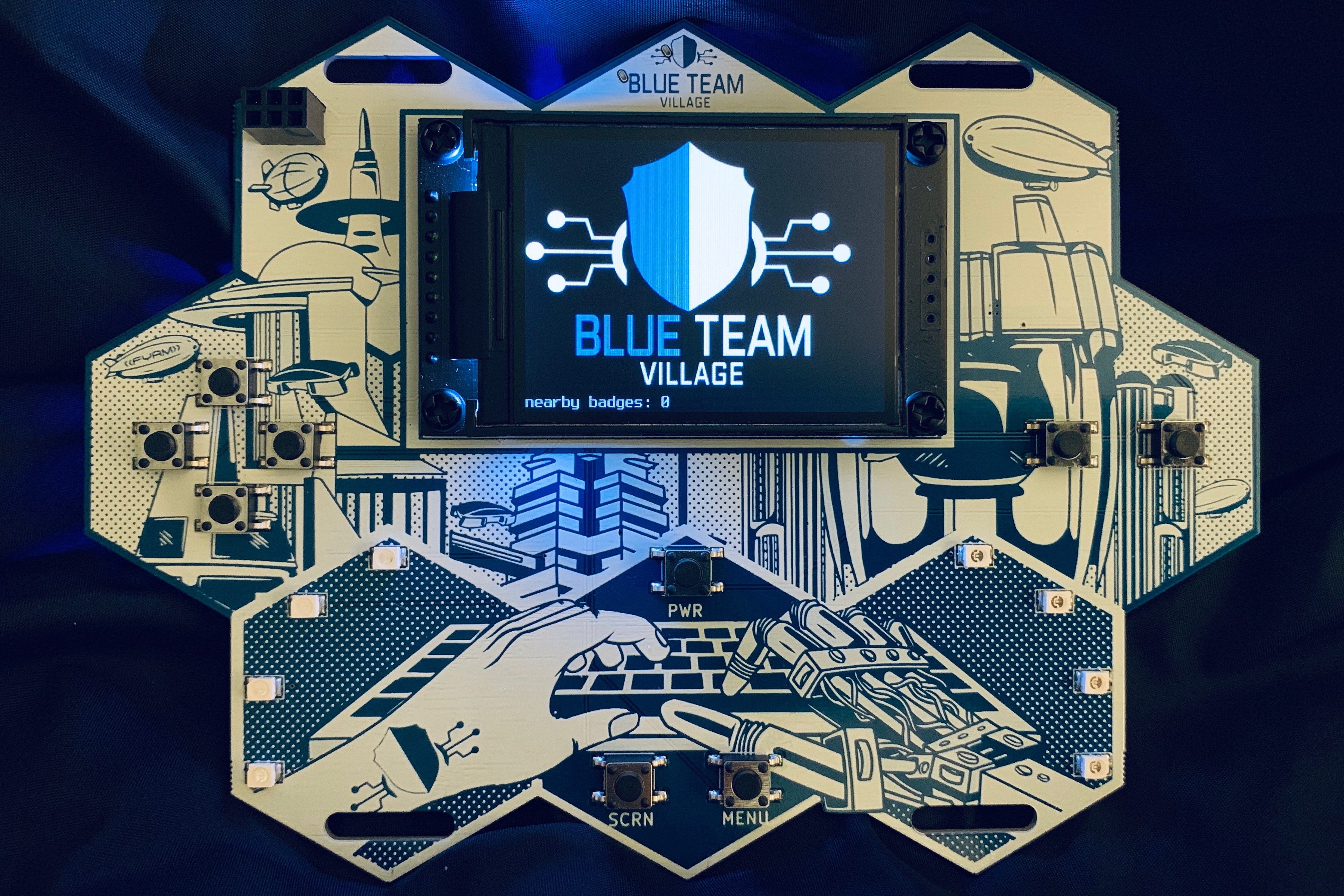 Prototype of the DEF CON 27 Blue Team Village Badge